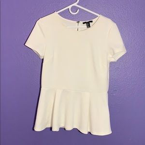 White peplum top